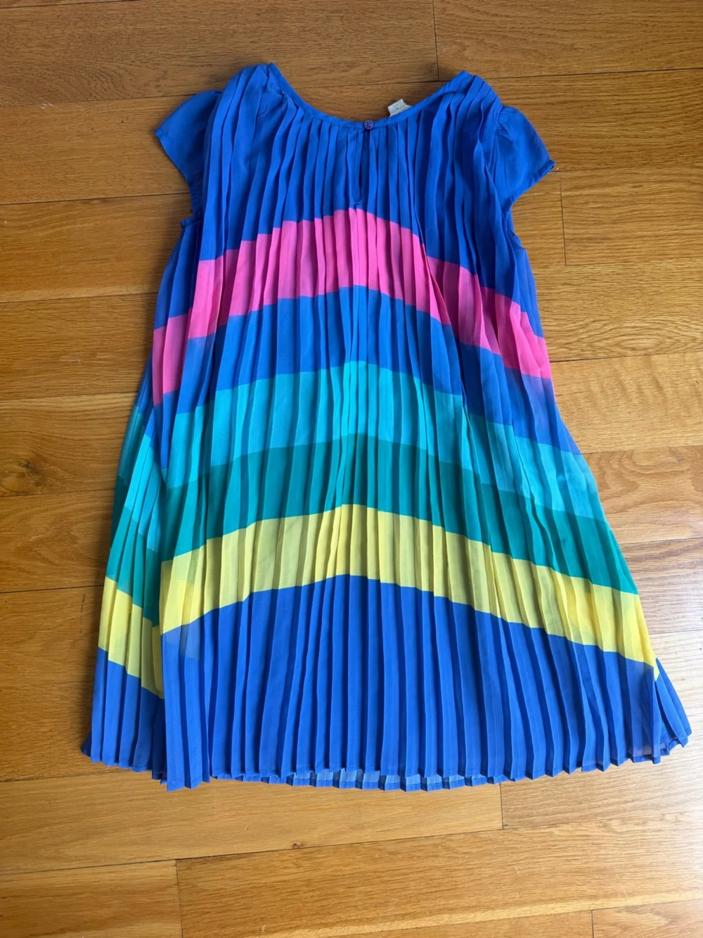 Monsoon Royal Blue/Multivolor Pleated Dress